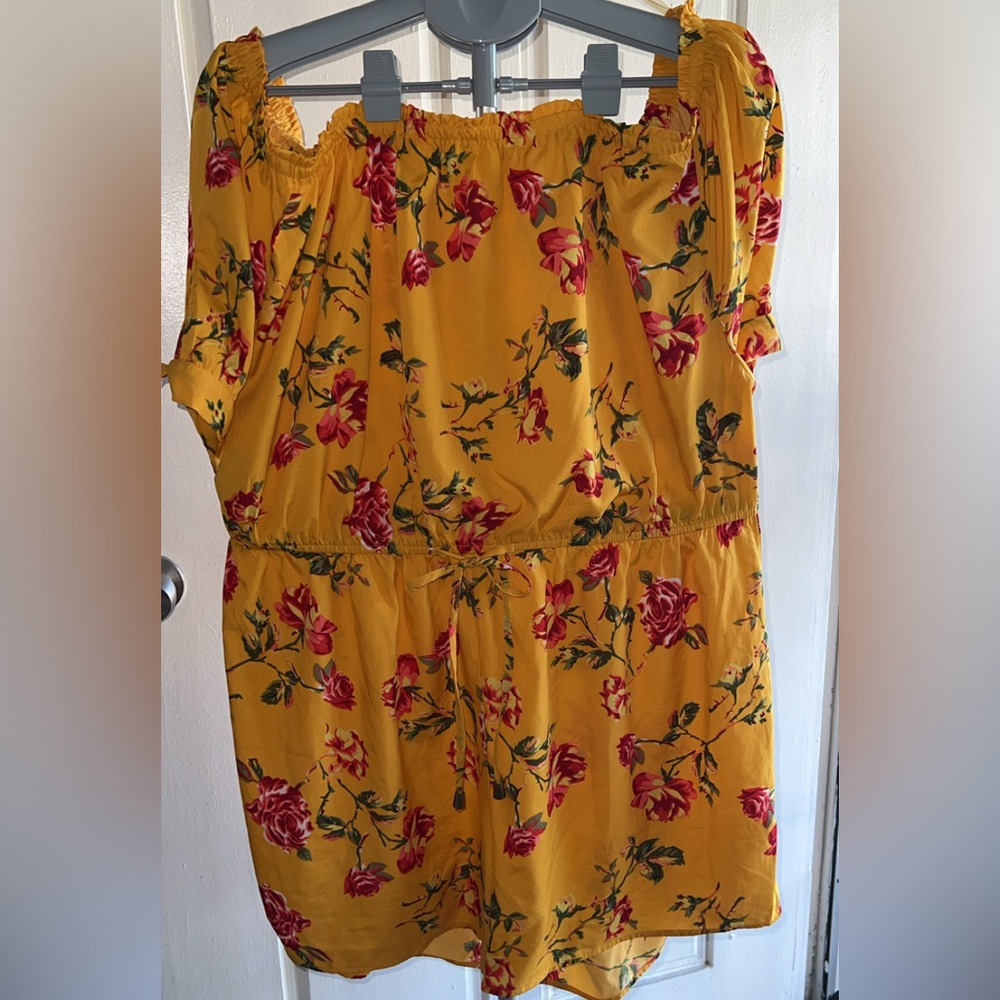 Floral Yellow Short Jumpsuit